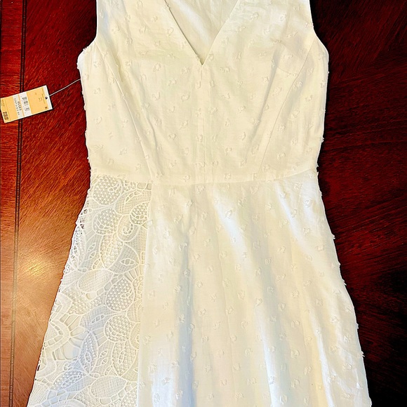 Rachel Roy White Mixed Media Dress (NWT) - Picture 2 of 8